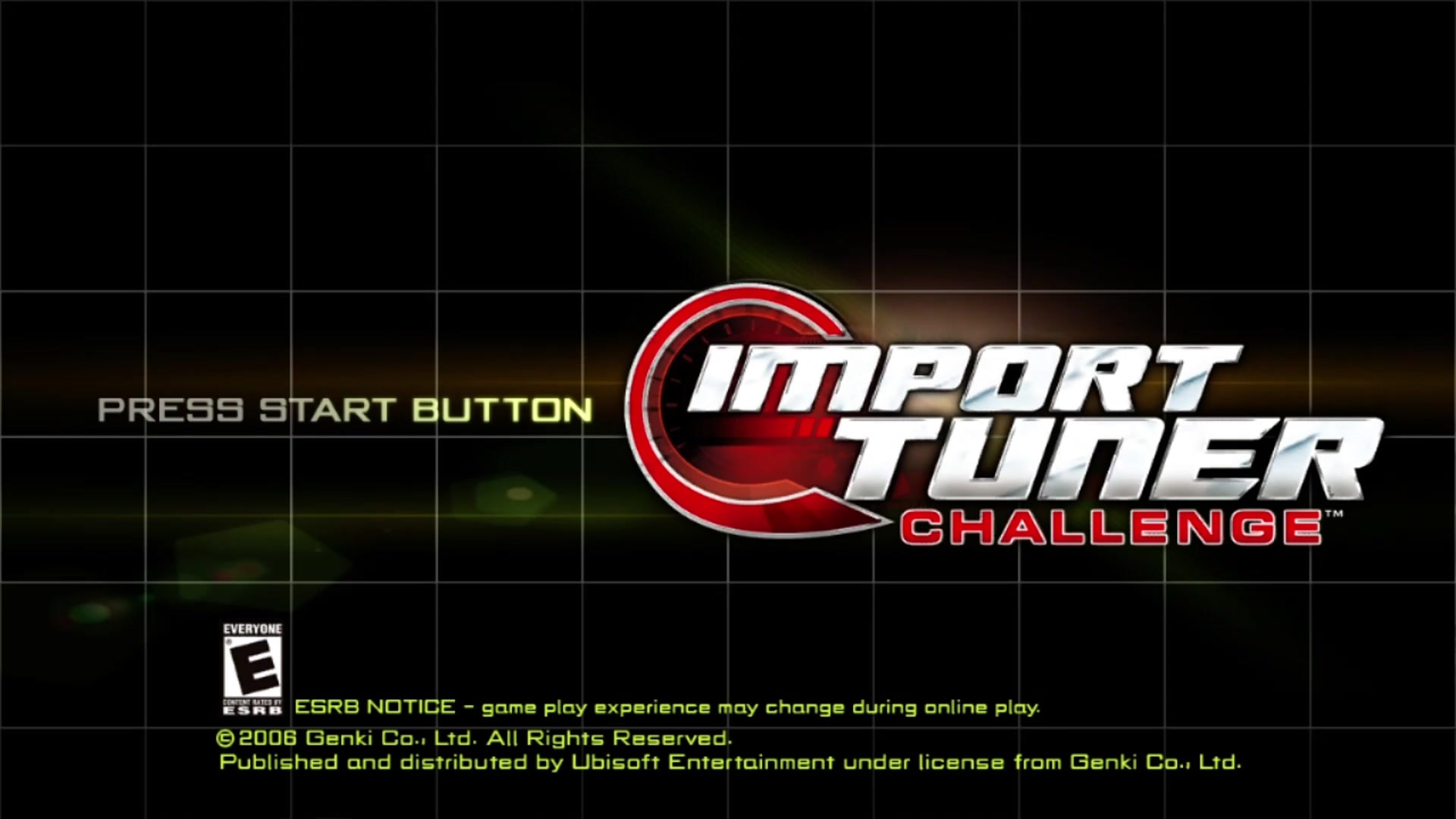 Import Tuner Challenge title screen for Xbox 360